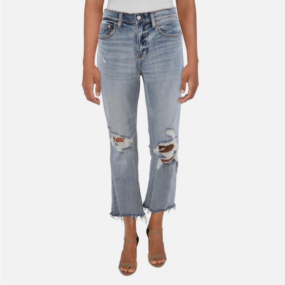 Daze Shy Girl Crop Flare Denim Distressed Ankle Jeans Size 28 / Size 6 High Rise